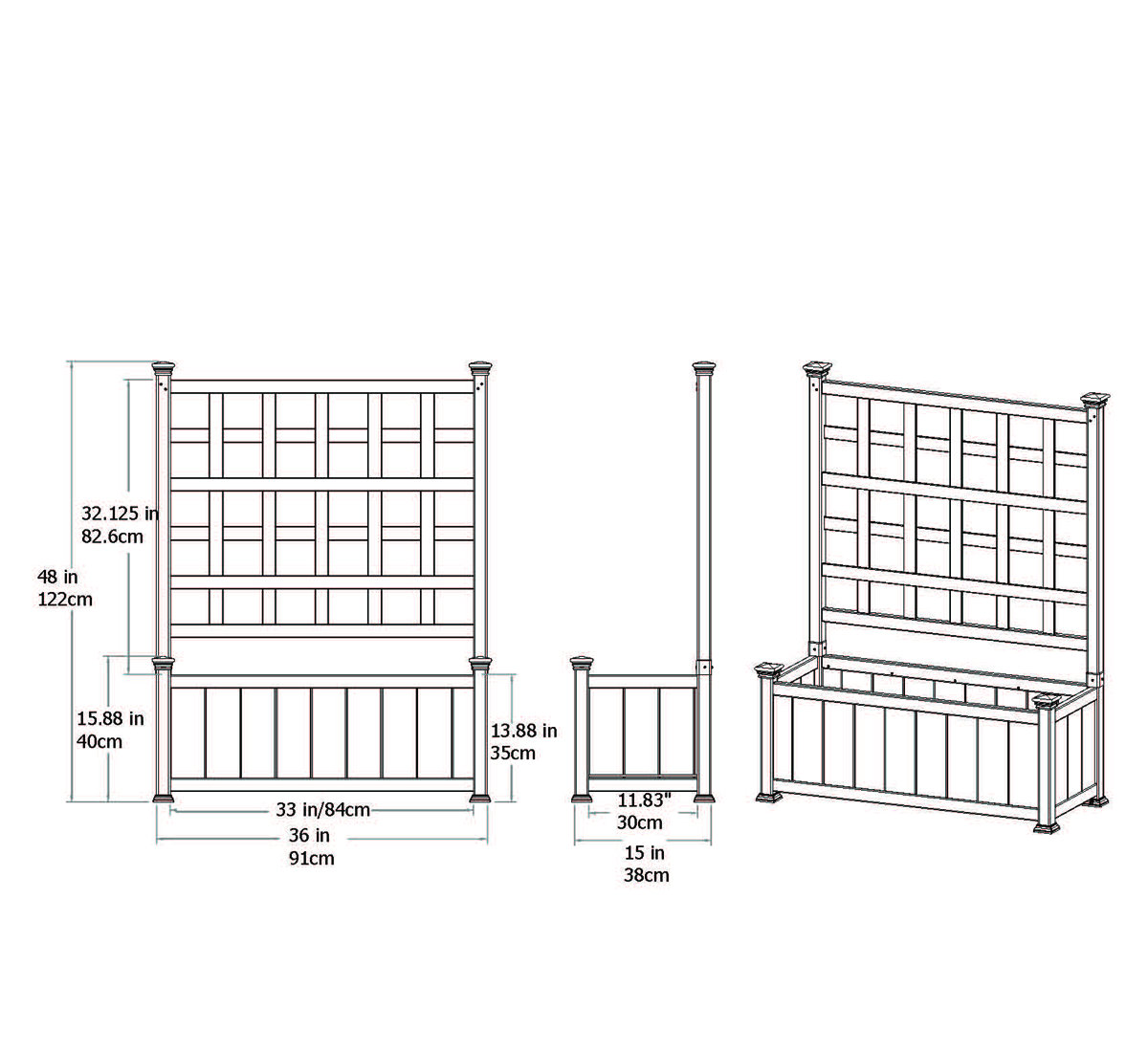 Dakota Fields Huron Plastic Planter Box with Trellis Wayfair.co.uk